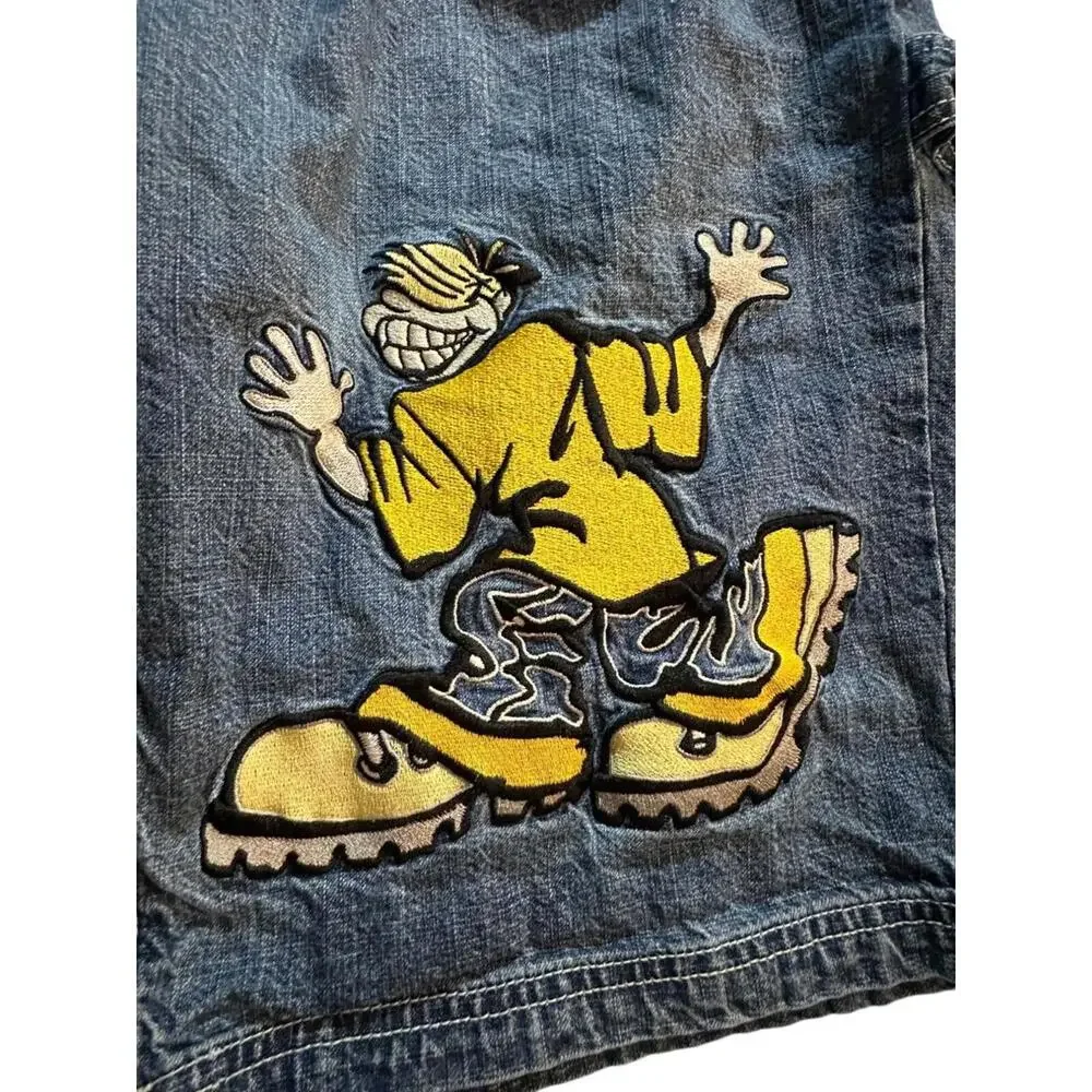 Vintage Rave Skater No Boundaries Denim Cargo Y2K Shorts Rare Size 32